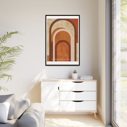 Abstract Arch Framed Canvas Wall Art — Mid-Century Modern Minimalist Decor | Vintageanna