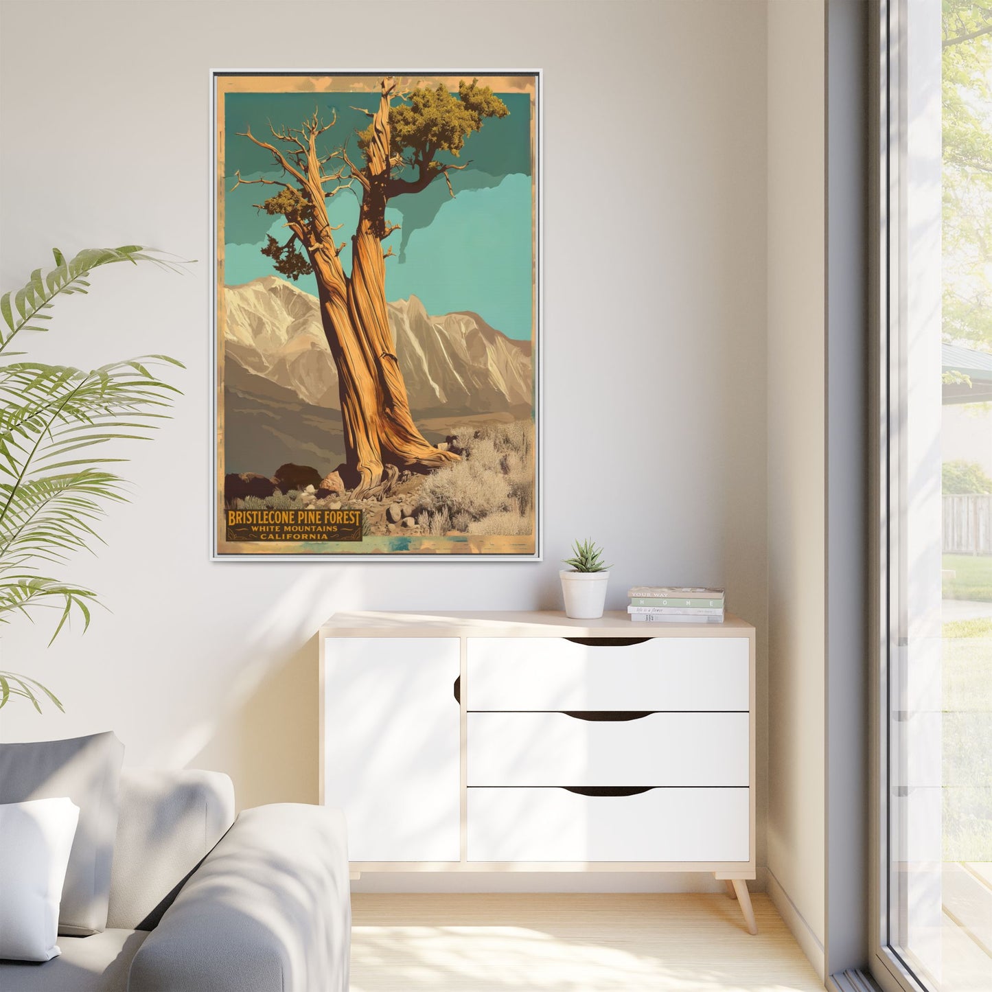 Bristlecone Pine Forest Vintage Art Print — Framed Matte Canvas
