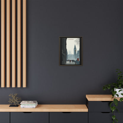 London Street Matte Canvas Print — Framed Vintage Cityscape Wall Art