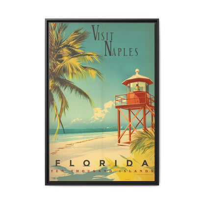 "Visit Naples, Florida – Explore the Tranquil Shores of the Ten Thousand Islands" Matte Canvas, Black Frame