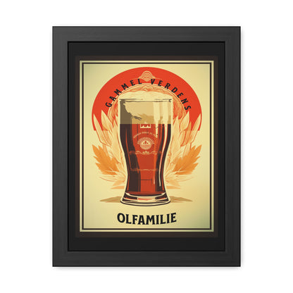 Vintage Beer Poster - Gammel Verdens Ølfamilie (Old World Beer Family) Art Print (Danish Language) Framed Posters