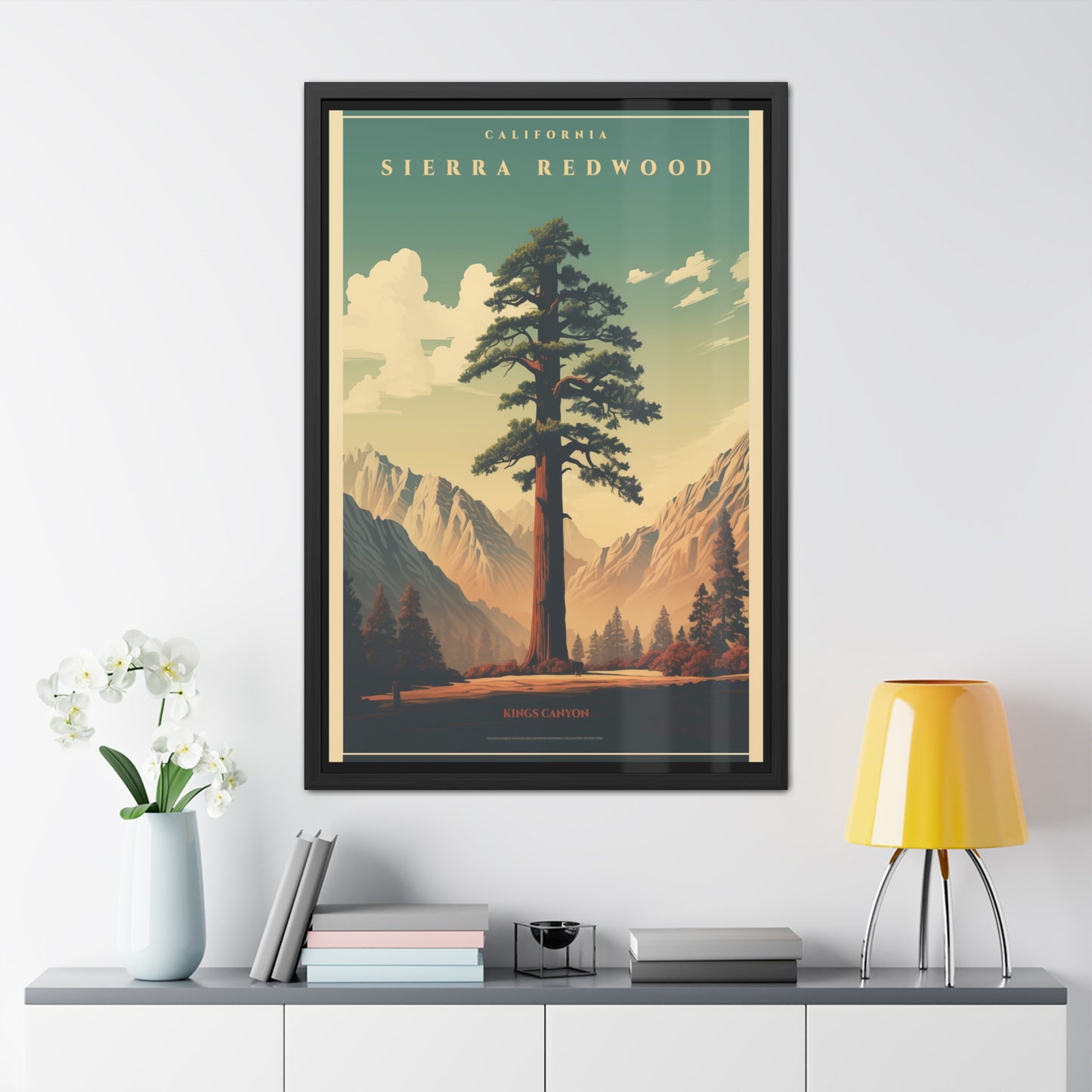 Vintage California Poster - Sierra Redwood in Kings Canyon National Park Art Framed Posters