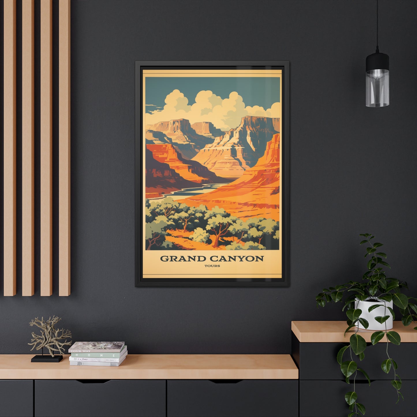 Vintage Grand Canyon Poster - Iconic Canyon Landscape Retro Travel Art Framed Posters