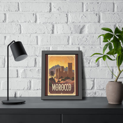Morocco Vintage Travel Poster — Framed Paper Poster