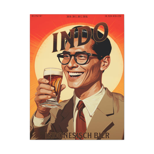 "Vintage Indo Beer Poster - Indonesisch Bier 1965 Frameless Stretched Matte Canvas" Matte Canvas, Stretched, 1.25"