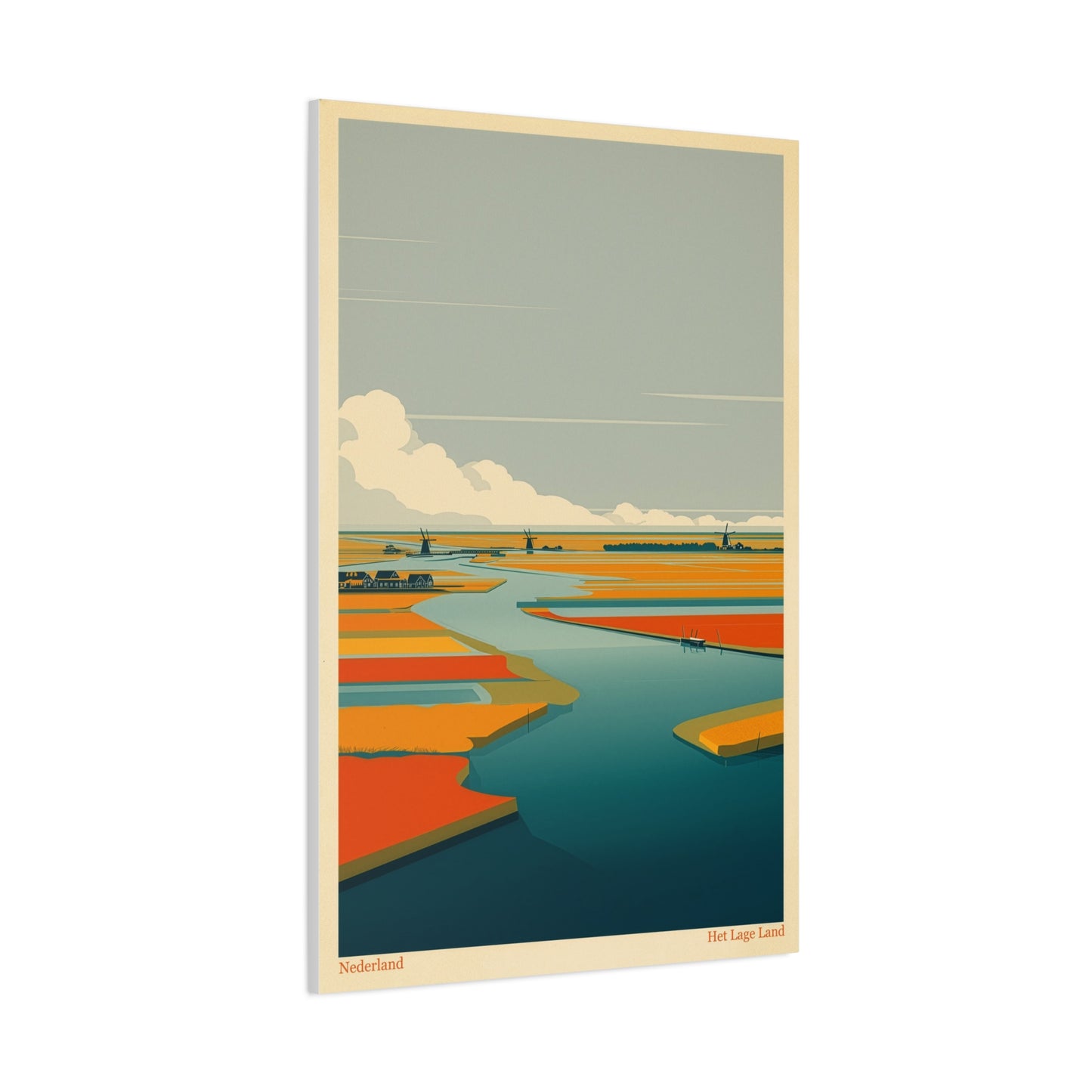Het Lage Land 2 Vintage Netherlands Landscape Poster | Framed Canvas Print