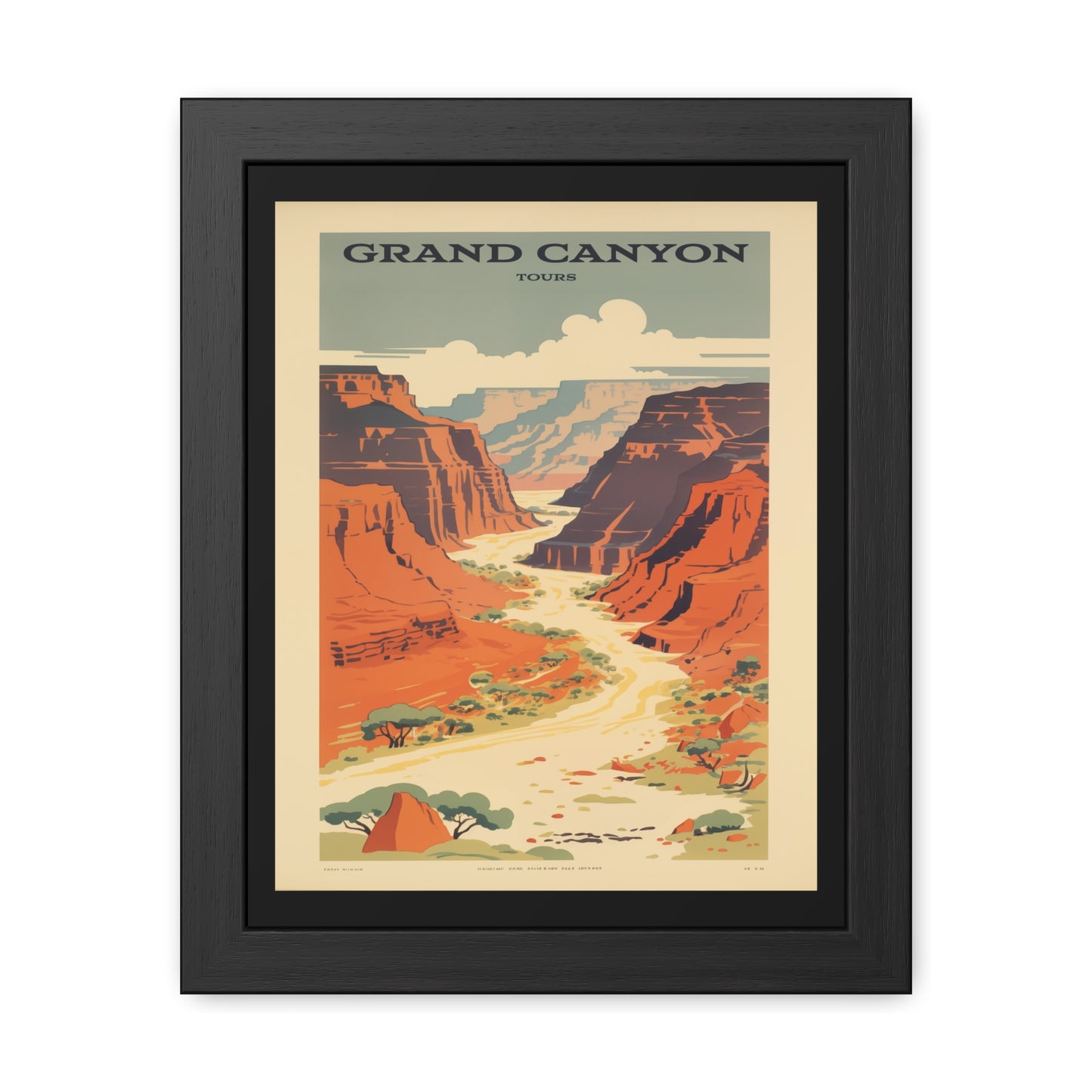 Vintage Grand Canyon Poster - Scenic Canyon River Tour Retro Travel Art Framed Posters