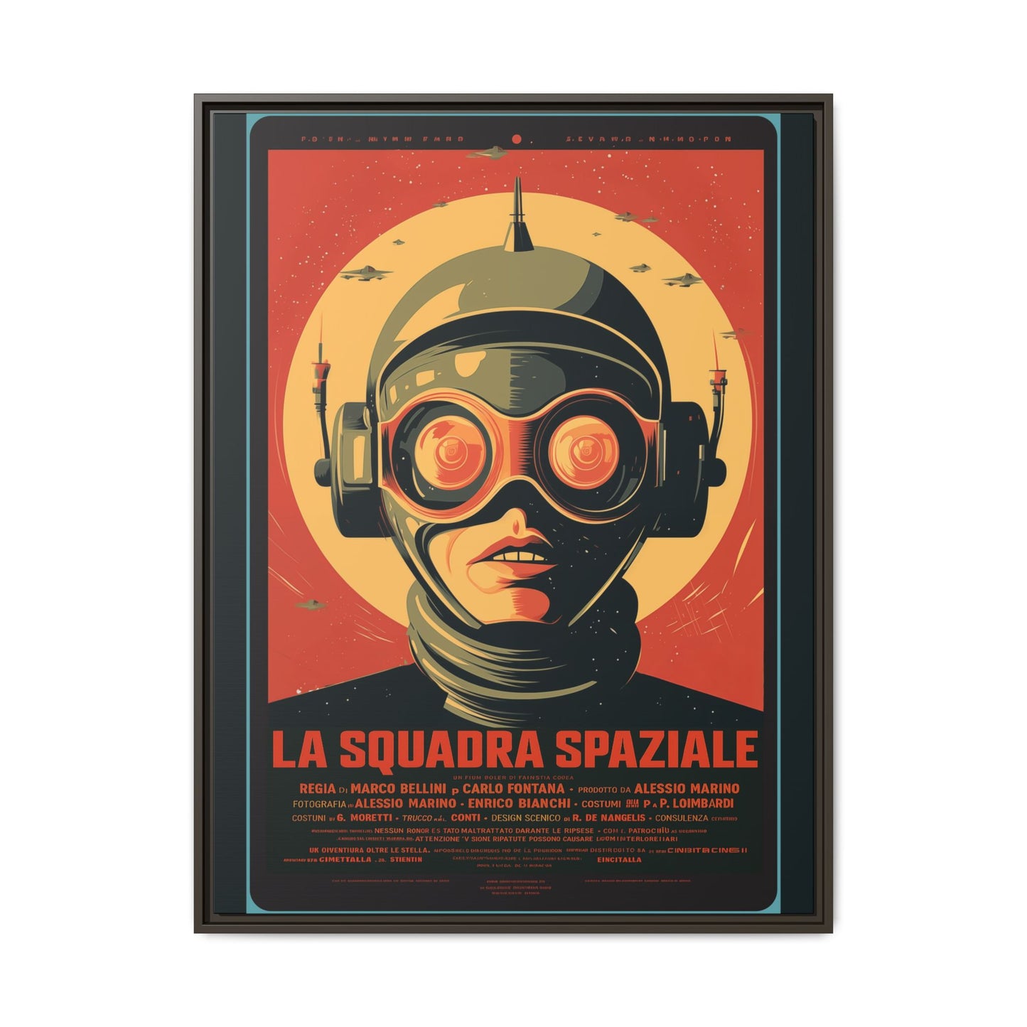 La Squadra Spaziale Retro Space Poster — Matte Framed Canvas
