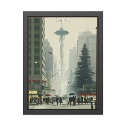 Seattle Vintage Travel Poster — Framed Paper Poster