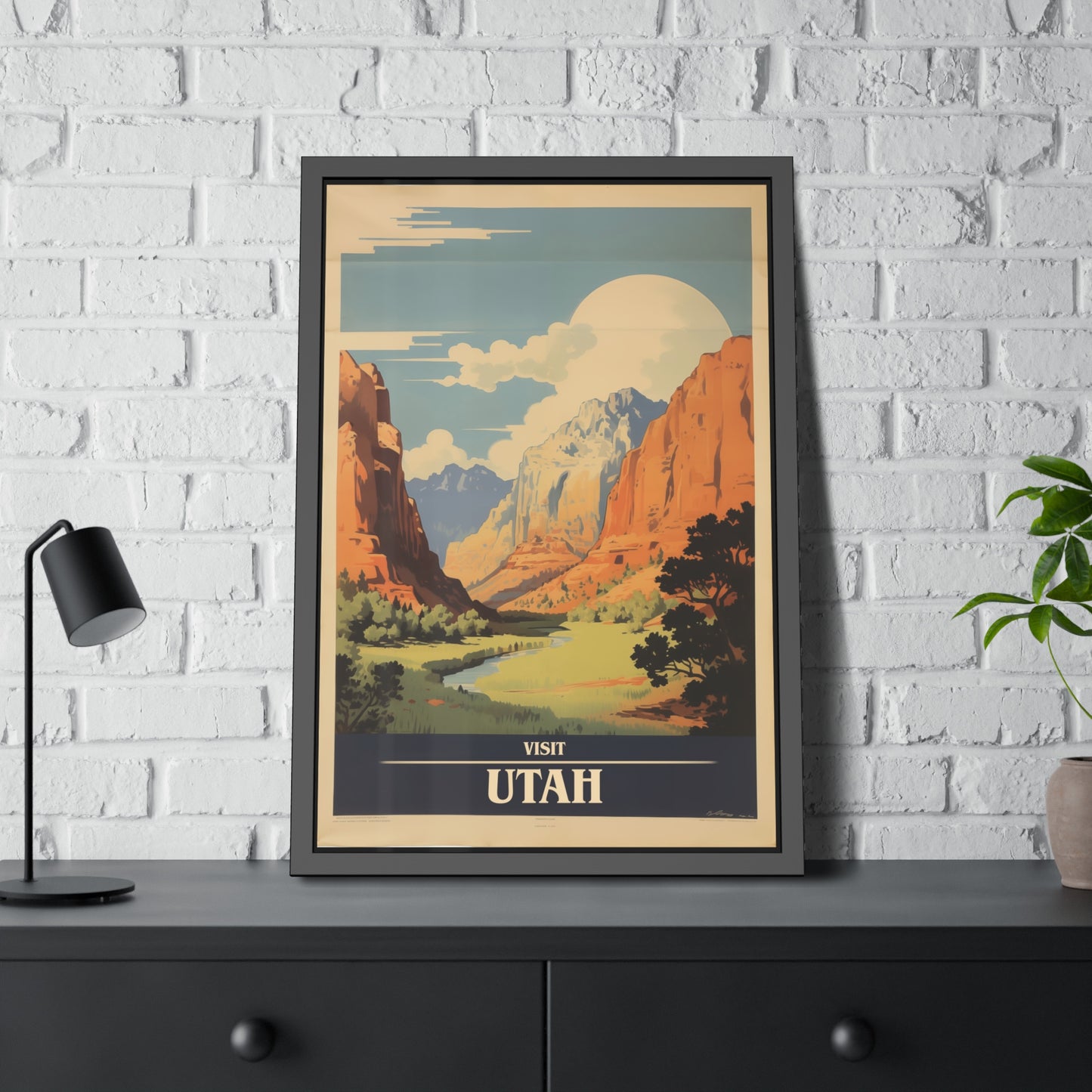 Utah Vintage Travel Poster — Framed Wall Art