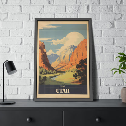 Utah Vintage Travel Poster — Framed Wall Art