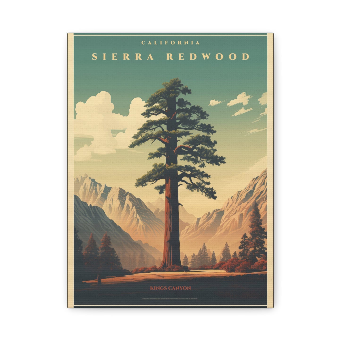 "California Sierra Redwood Poster - Matte Stretched Canvas Wall Art" Matte Canvas, Stretched, 1.25"