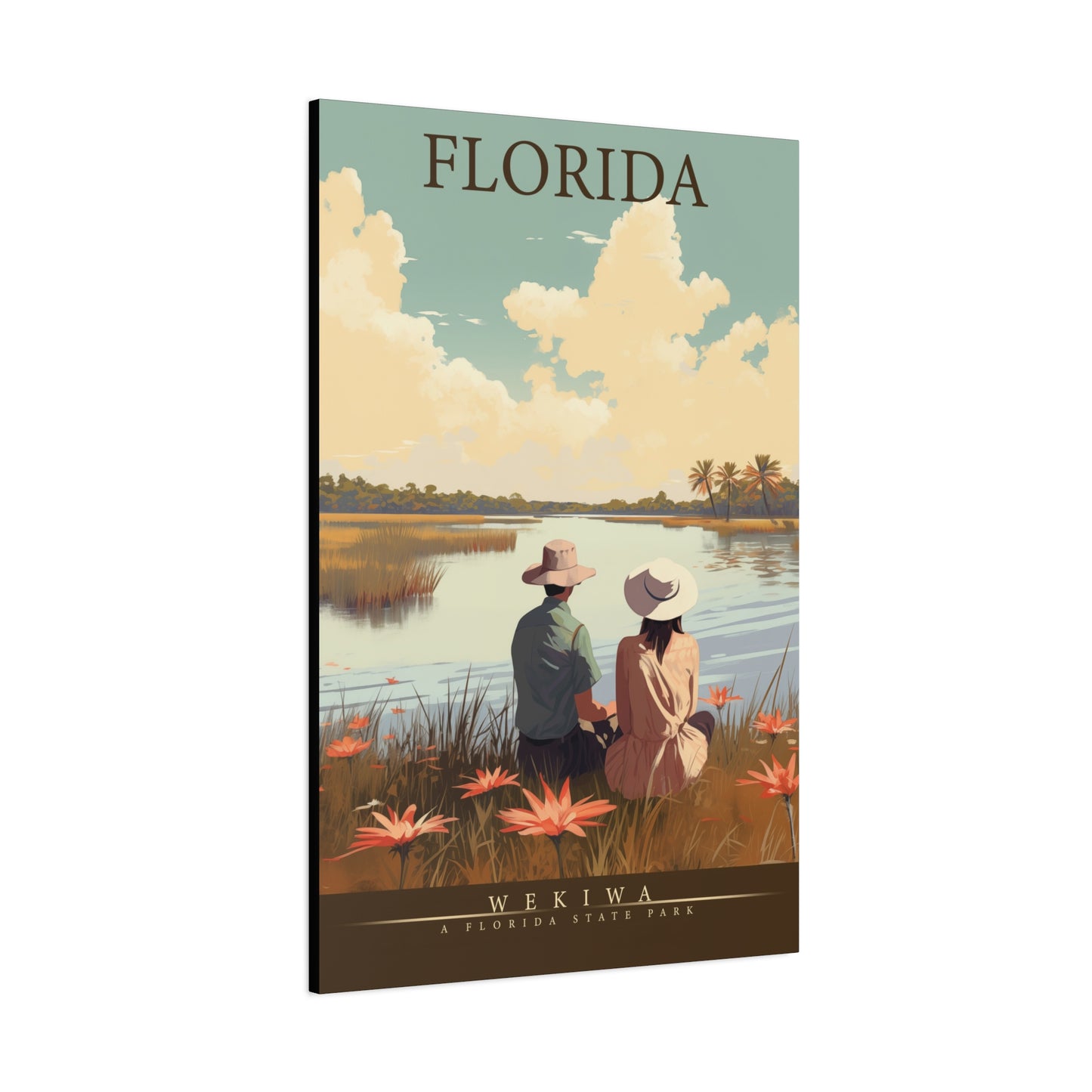 "Vintage Florida Wekiwa State Park Poster - Matte Canvas Stretched Wall Art" Matte Canvas, Stretched, 1.25"