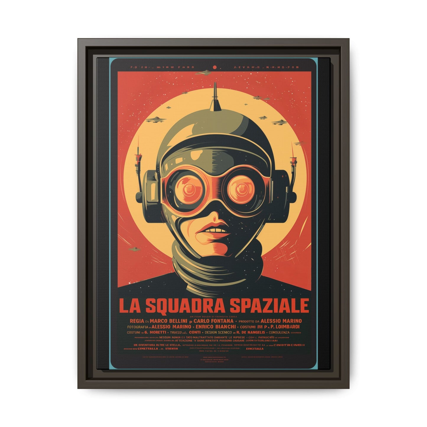 La Squadra Spaziale Retro Space Poster — Matte Framed Canvas