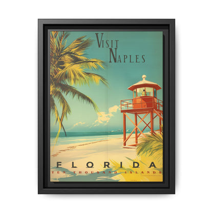 "Visit Naples, Florida – Explore the Tranquil Shores of the Ten Thousand Islands" Matte Canvas, Black Frame