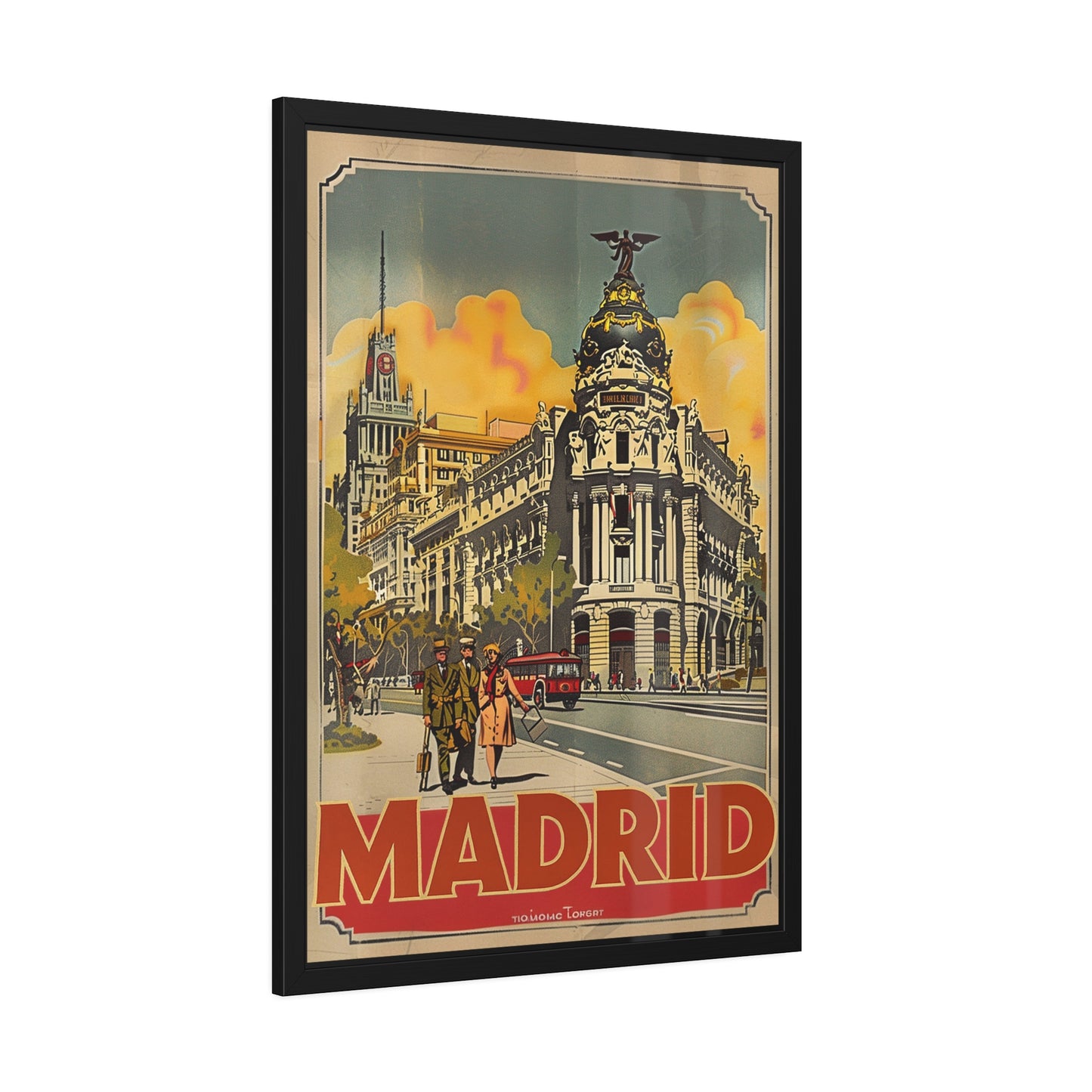 Madrid Vintage Travel Poster — Framed Paper Poster