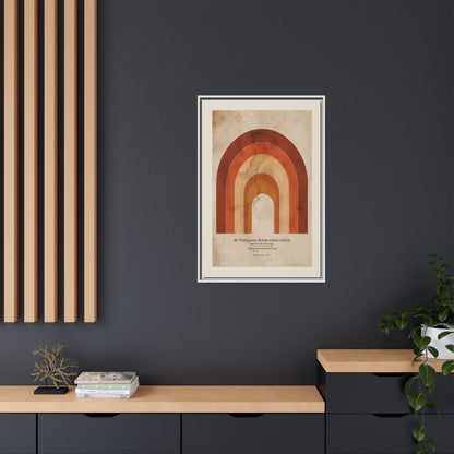 Framed Matte Canvas Wall Art - Retro Rainbow Design