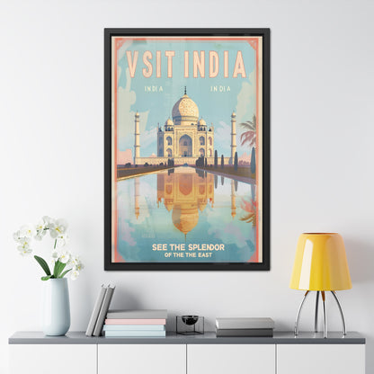 Vintage India Travel Poster — “See the Splendor of the East” | Framed Wall Art by Vintageanna