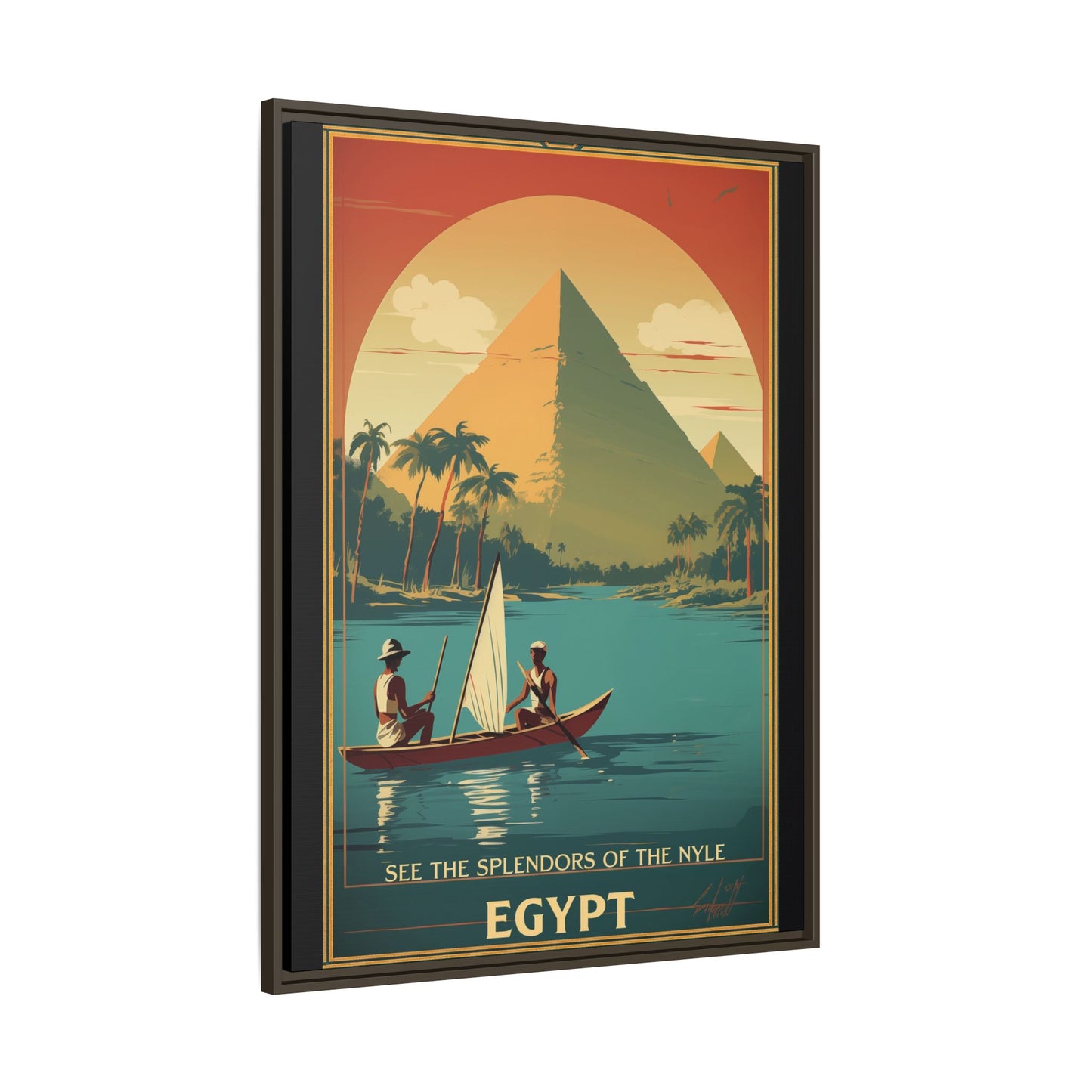 See the Splendors of the Nile — Egypt Vintage Matte Canvas Framed