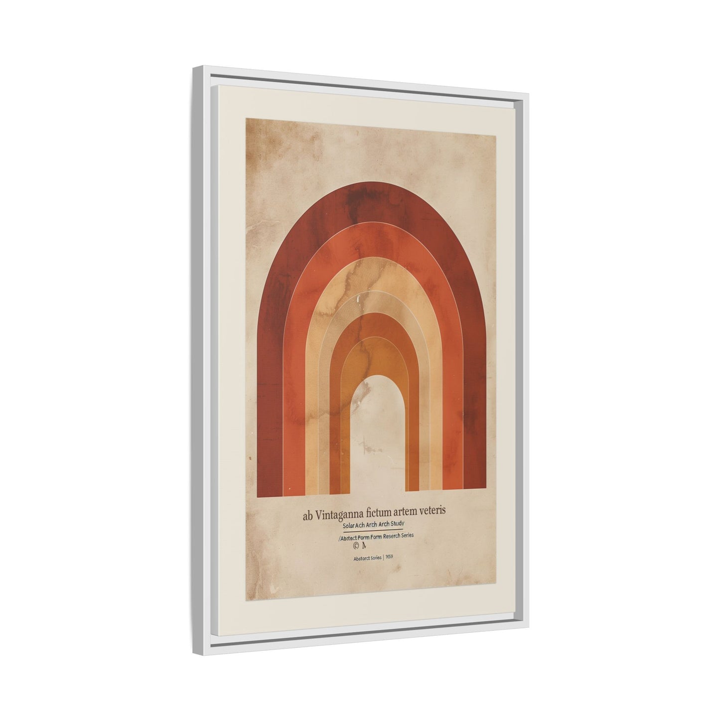 Framed Matte Canvas Wall Art - Retro Rainbow Design