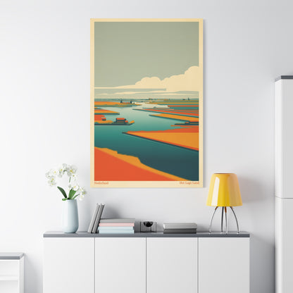 Het Lage Land 3 Vintage Netherlands Landscape Poster | Framed Canvas Print