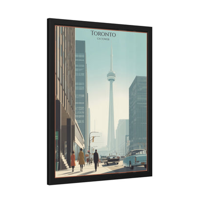 Toronto CN Tower Framed Poster — Vintage Cityscape Wall Art