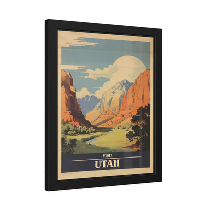 Utah Vintage Travel Poster — Framed Wall Art