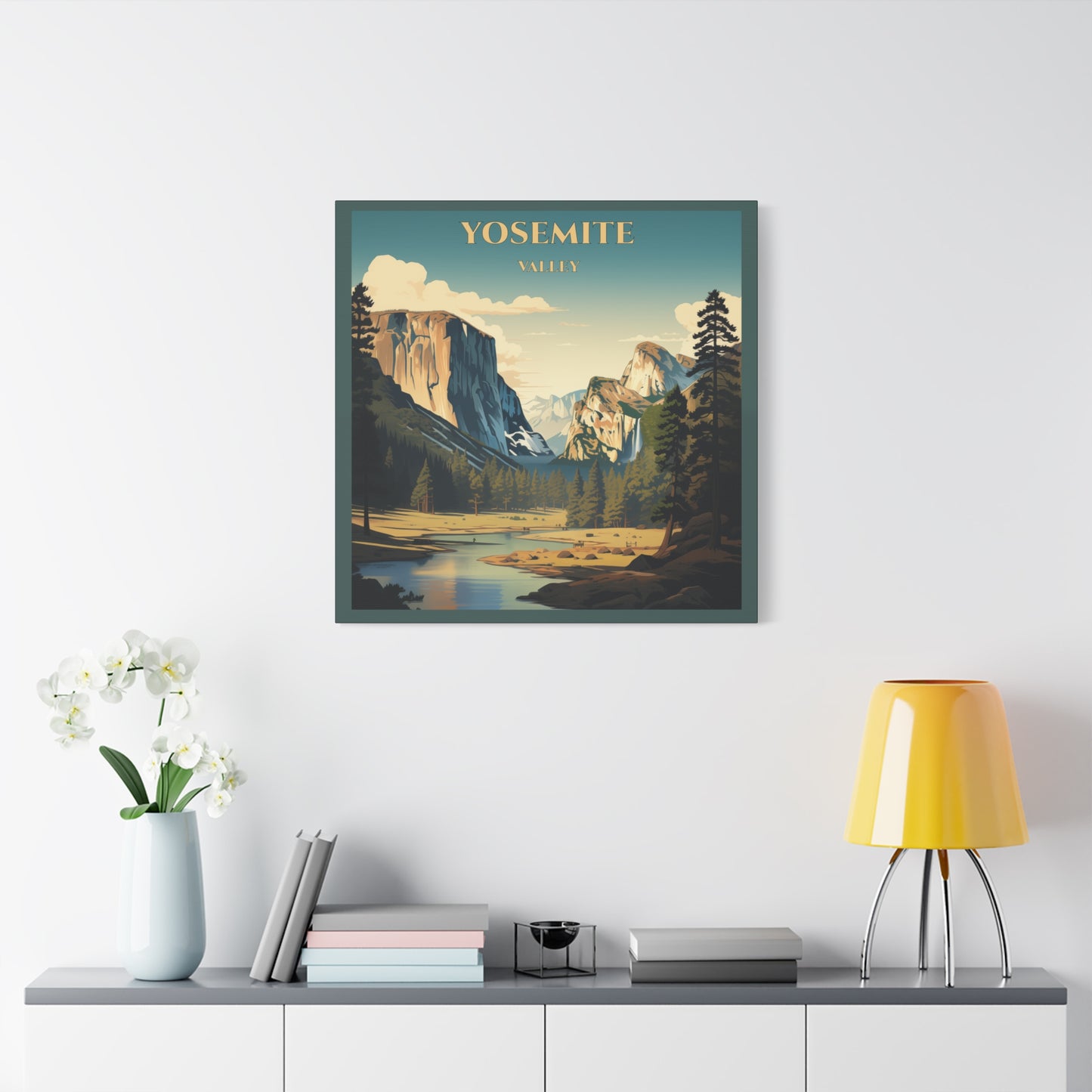 "Vintage Yosemite Valley Poster - Stunning National Park Landscape Matte Stretched Canvas" Matte Canvas, Stretched, 1.25"