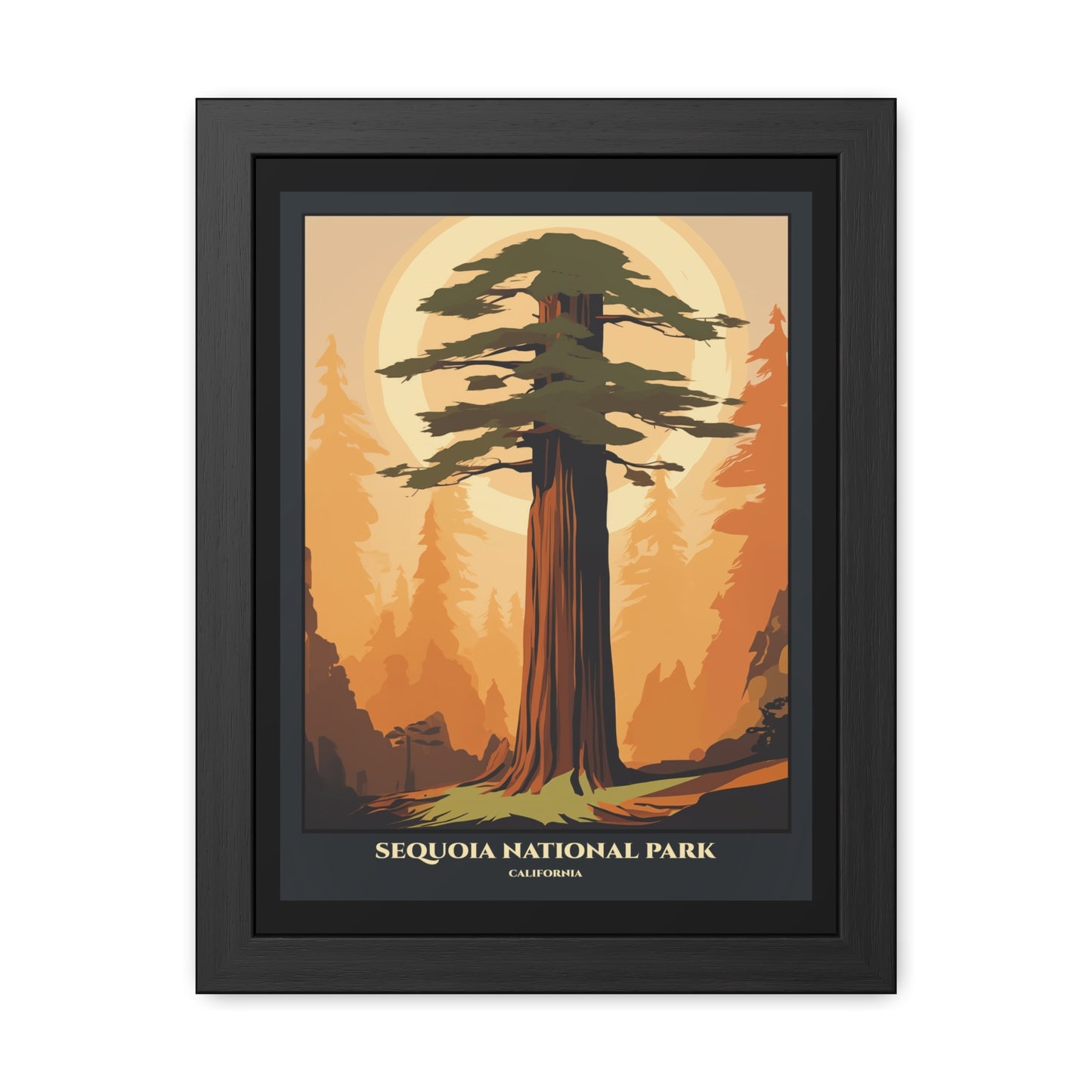 Vintage California Poster - Sequoia National Park Giant Sequoias Art Framed Posters