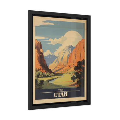 Vintage Utah Poster - Iconic Landscape of Zion National Park Art Print Framed Posters