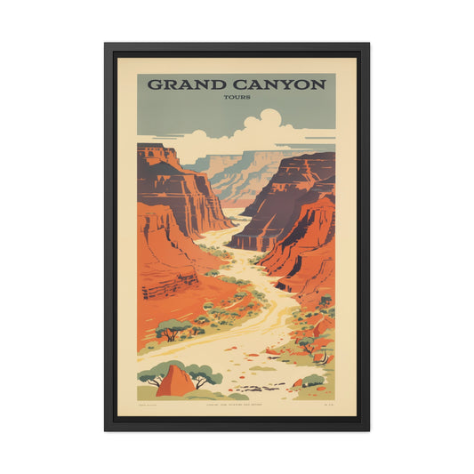 Vintage Grand Canyon Poster - Scenic Canyon River Tour Retro Travel Art Framed Posters