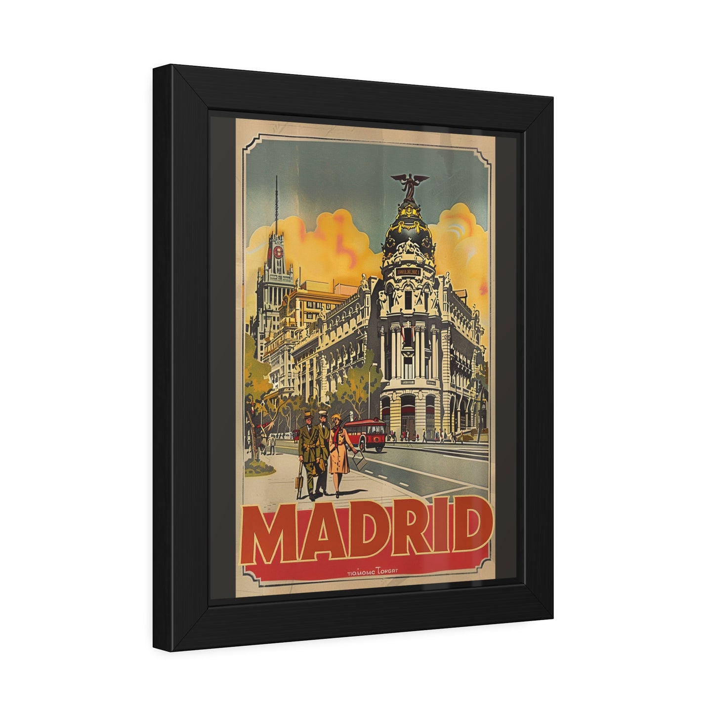 Madrid Vintage Travel Poster — Framed Paper Poster