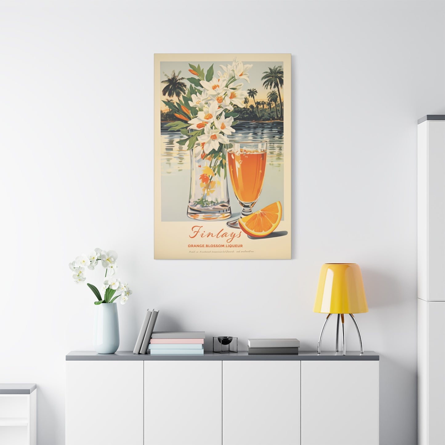 "Vintage Finlay’s Orange Blossom Liqueur Poster - Matte Canvas Stretched Wall Art" Matte Canvas, Stretched, 1.25"