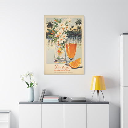 "Vintage Finlay’s Orange Blossom Liqueur Poster - Matte Canvas Stretched Wall Art" Matte Canvas, Stretched, 1.25"