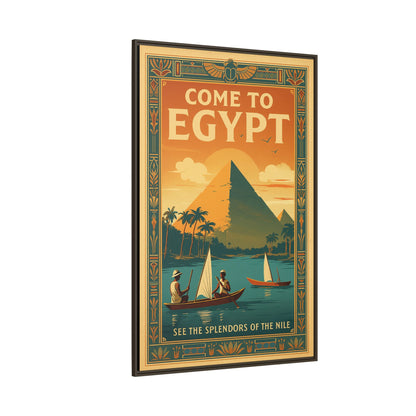 Come to Egypt — Vintage Nile Matte Canvas Print (Framed)