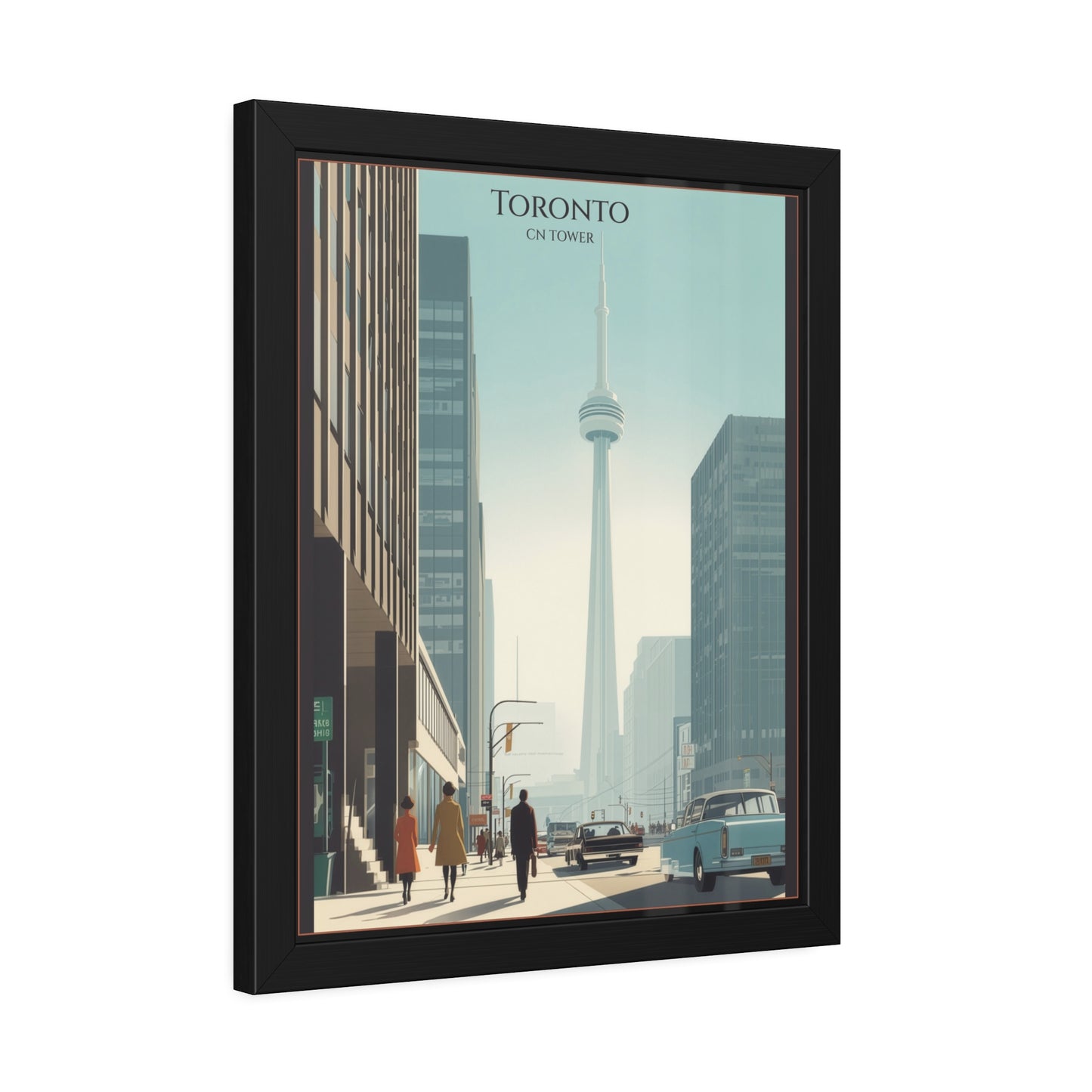 Toronto CN Tower Framed Poster — Vintage Cityscape Wall Art