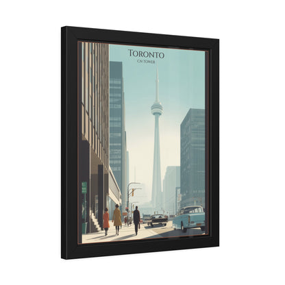 Toronto CN Tower Framed Poster — Vintage Cityscape Wall Art