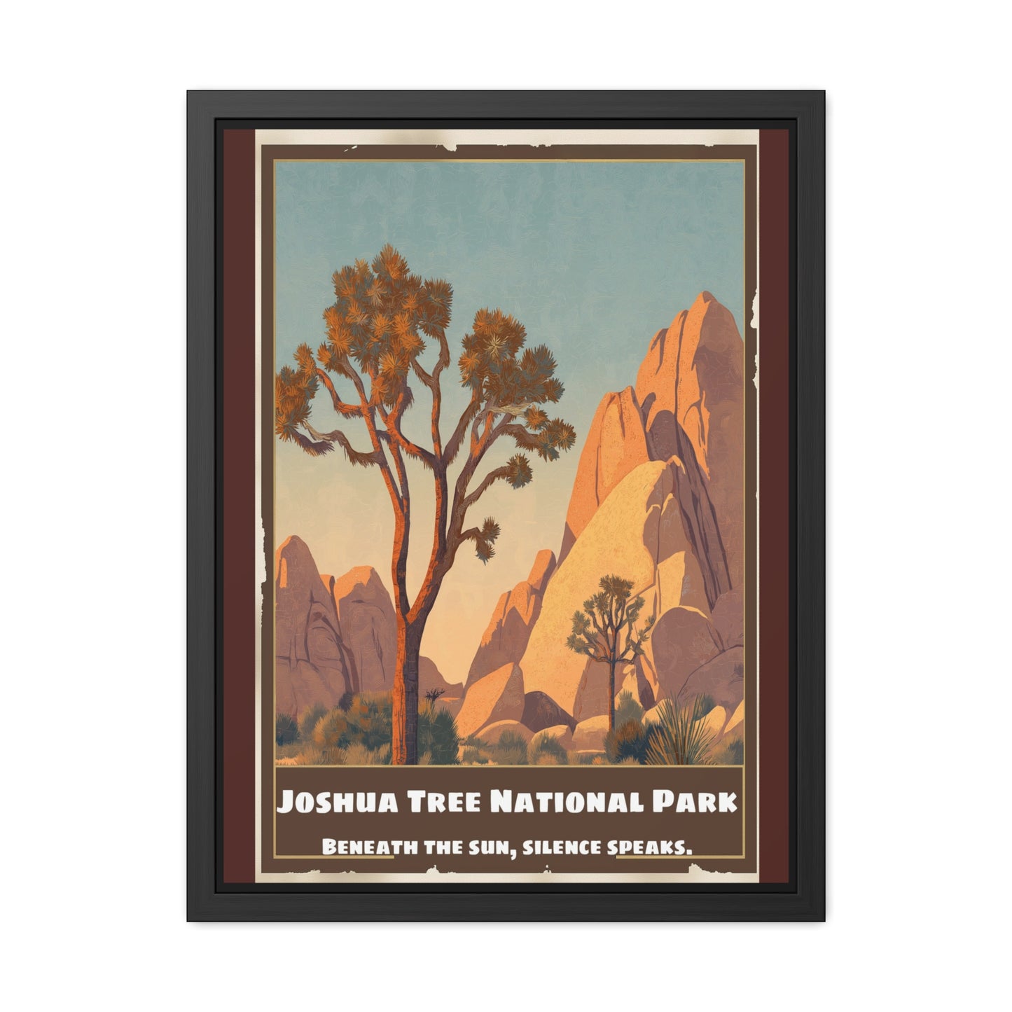 Joshua Tree National Park Framed Poster — Vintage Desert Travel Art Print_M
