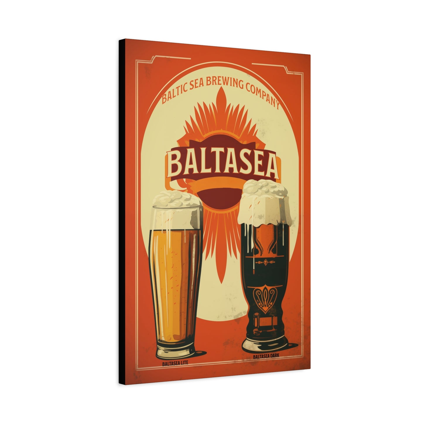 "Vintage Baltasea Brewing Poster - Baltic Sea Brewing Company Frameless Stretched Matte Canvas" Matte Canvas, Stretched, 1.25"