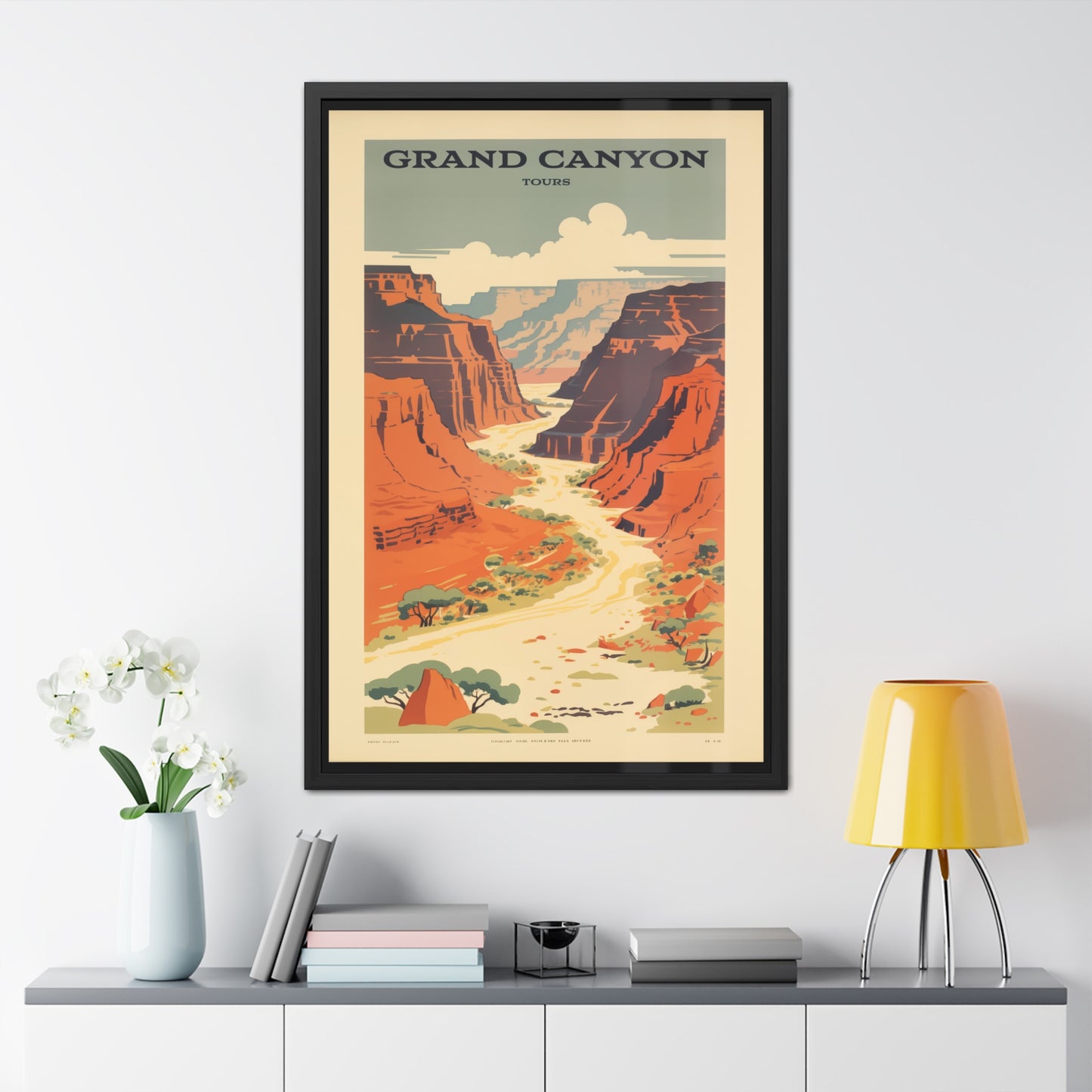 Vintage Grand Canyon Poster - Scenic Canyon River Tour Retro Travel Art Framed Posters