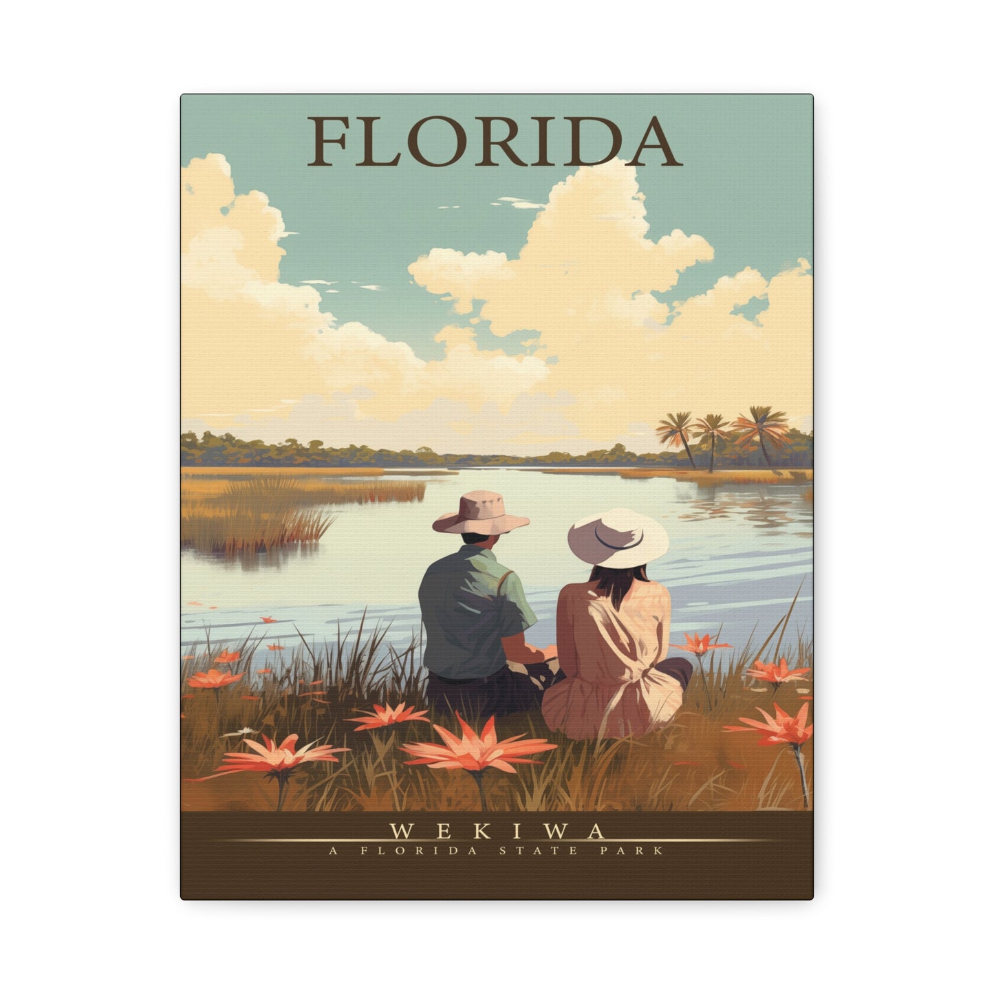 "Vintage Florida Wekiwa State Park Poster - Matte Canvas Stretched Wall Art" Matte Canvas, Stretched, 1.25"