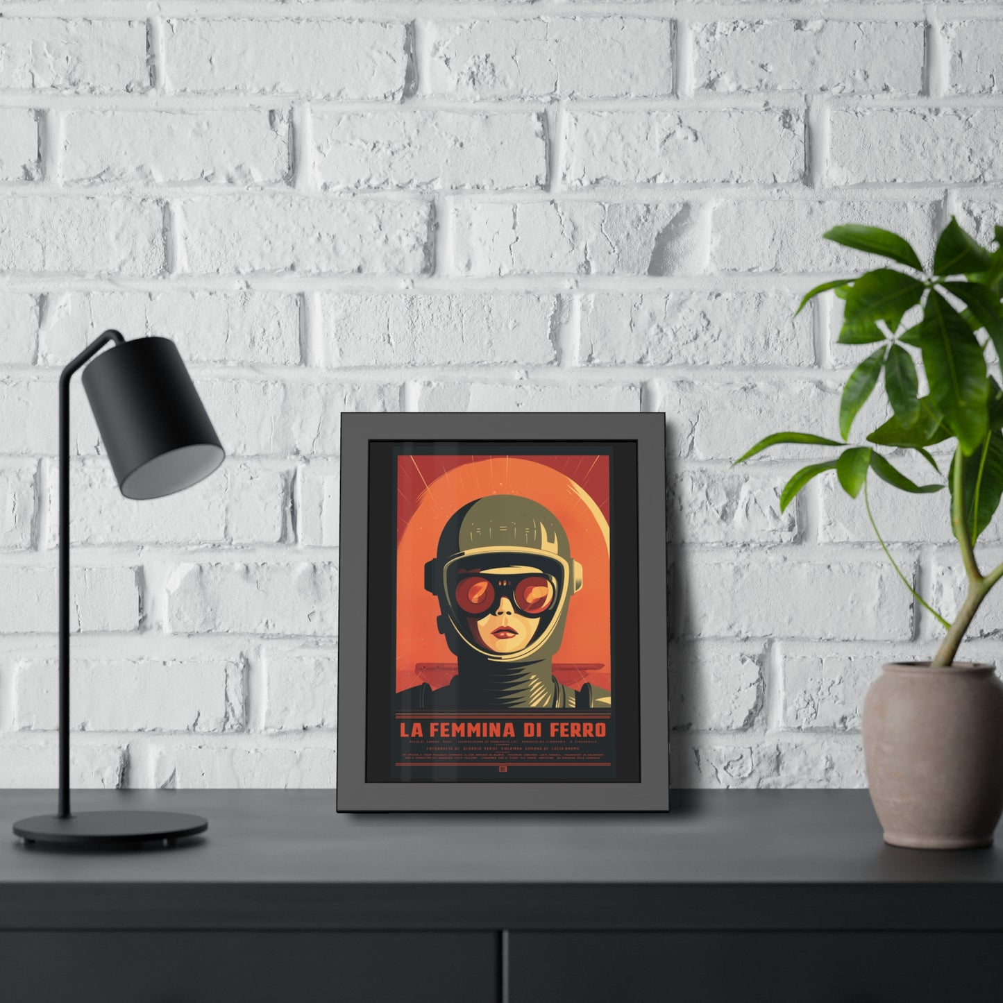 Framed Poster — La Femmina di Ferro Retro Sci‑Fi Art Print