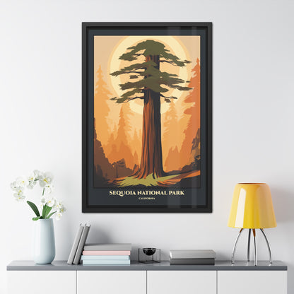 Vintage California Poster - Sequoia National Park Giant Sequoias Art Framed Posters