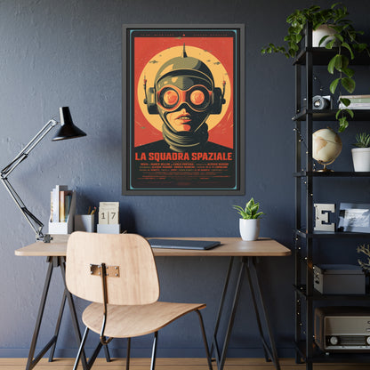Framed Paper Poster — Retro Sci‑Fi 'La Squadra Spaziale' Wall Art