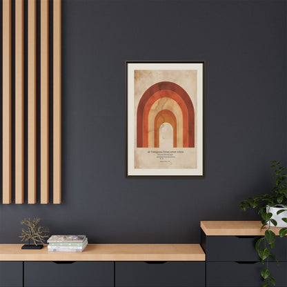 Framed Matte Canvas Wall Art - Retro Rainbow Design