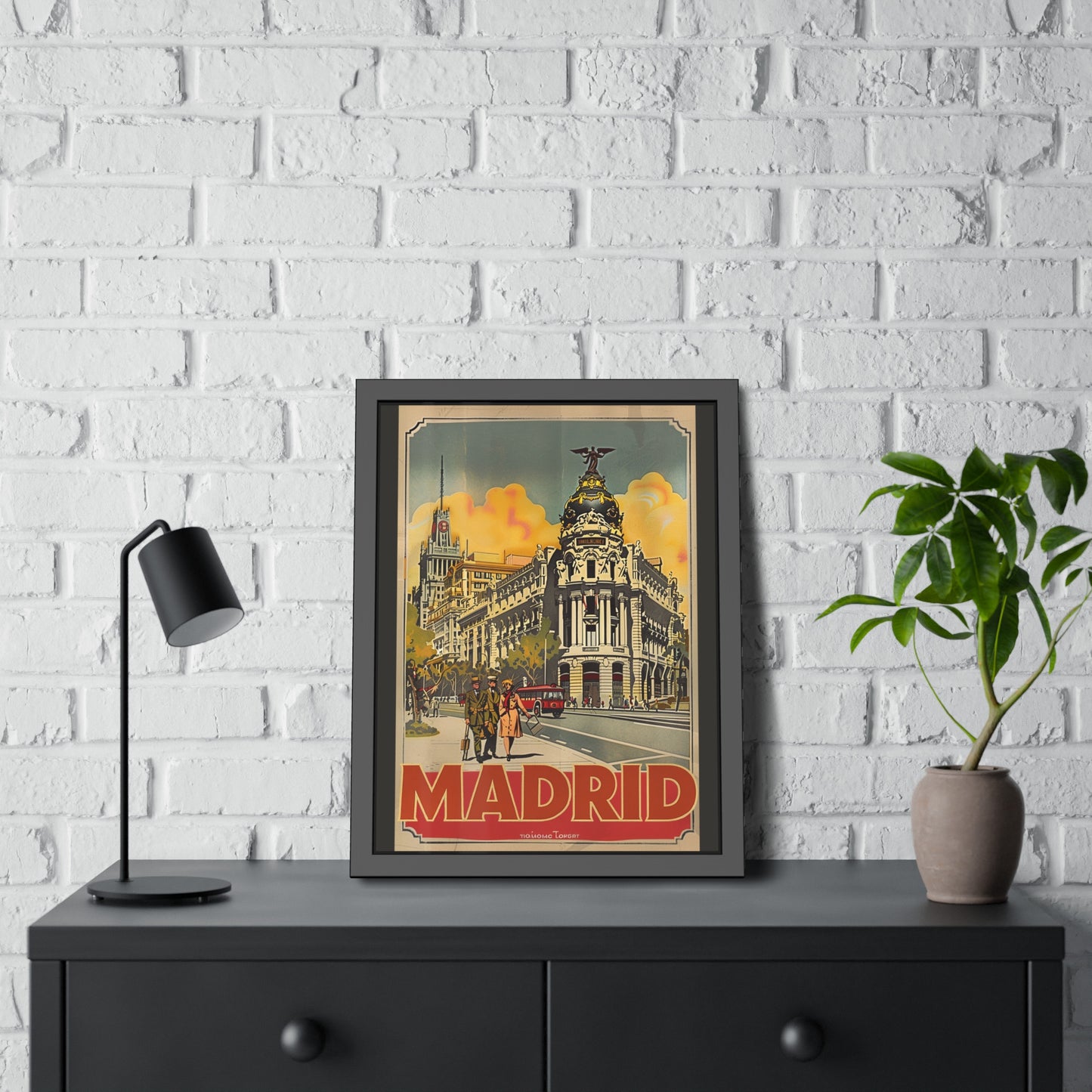 Madrid Vintage Travel Poster — Framed Paper Poster