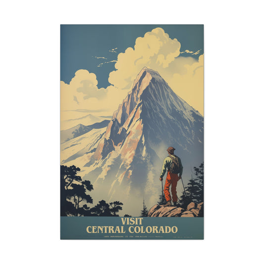 "Visit Central Colorado Poster - Matte Stretched Canvas Wall Art" Matte Canvas, Stretched, 1.25"