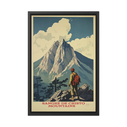 Vintage Colorado Poster - Sangre de Cristo Mountains in Southern Colorado Art Framed Posters