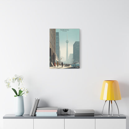 Toronto CN Tower Vintage Cityscape Matte Canvas Print