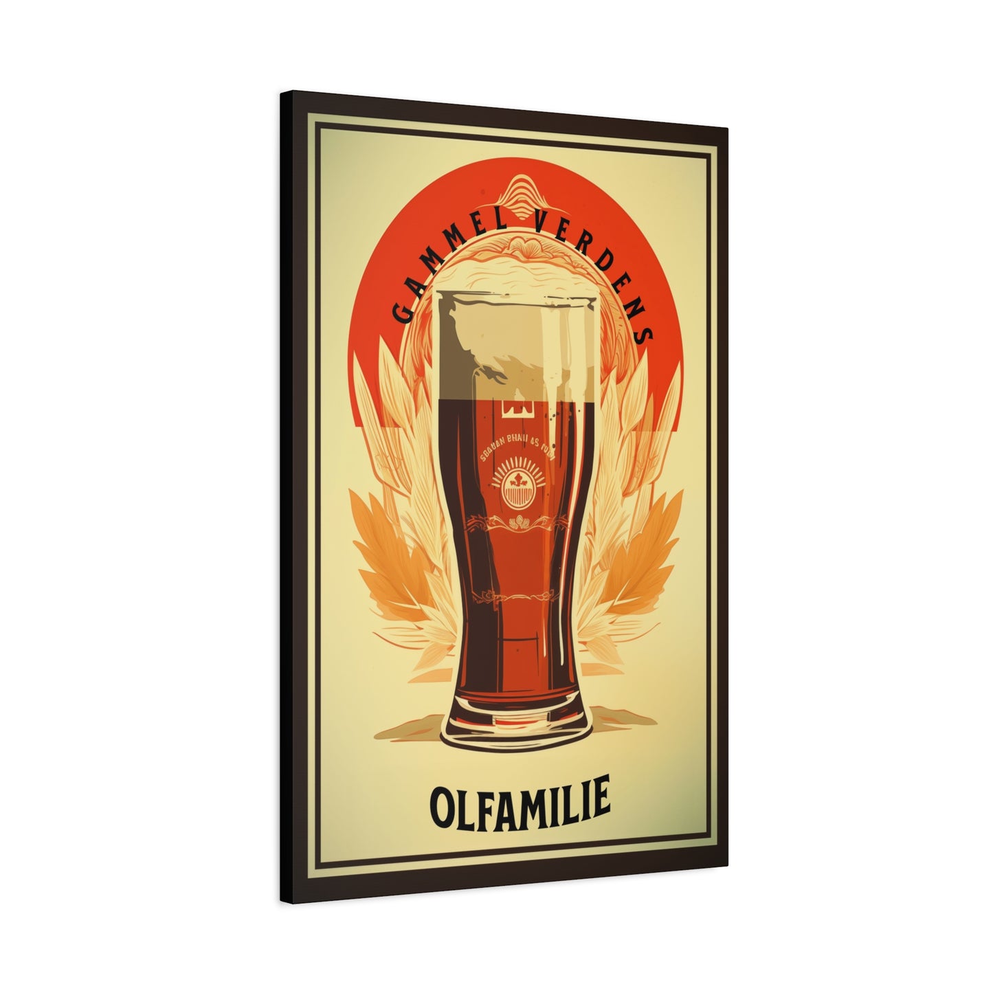 "Vintage Gammel Verdens Beer Denmark Poster - Olfamilie Frameless Stretched Matte Canvas" Matte Canvas, Stretched, 1.25"